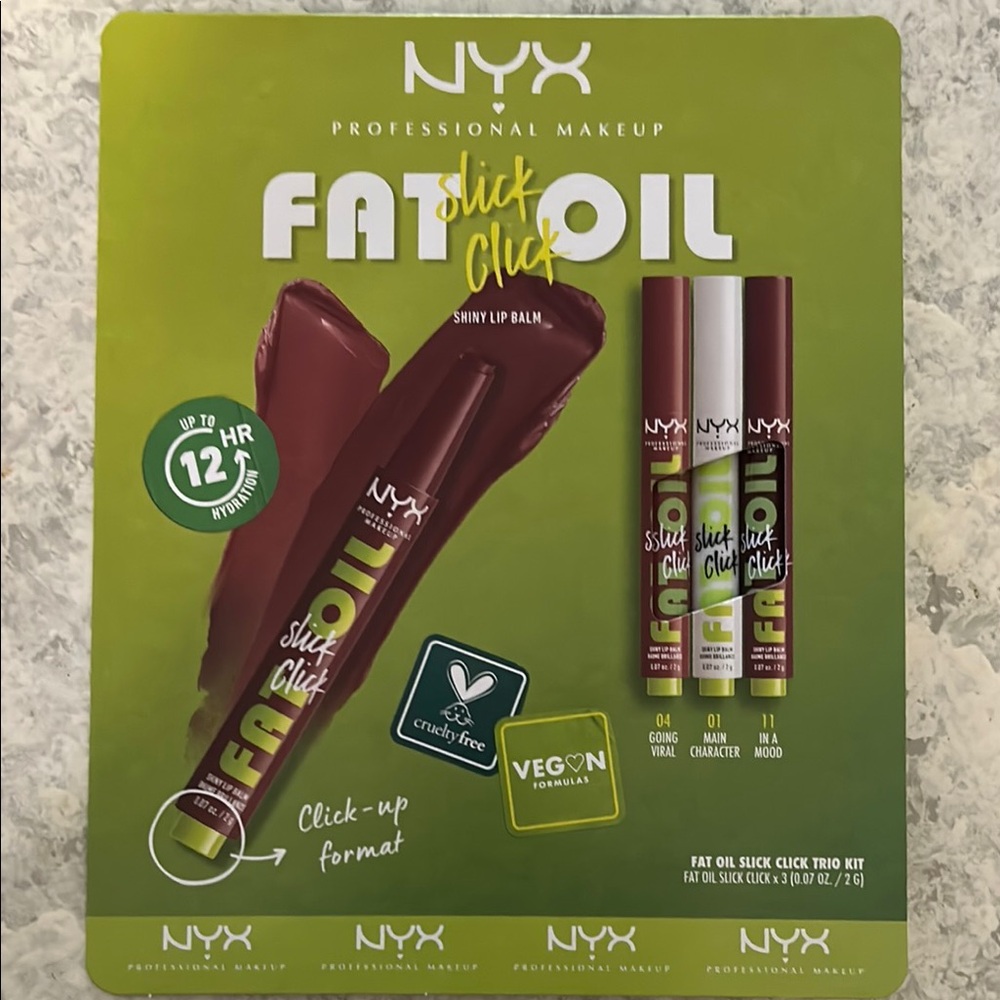 NYX Fat Oil Slick Click Trio - Burgundy, Green, White
